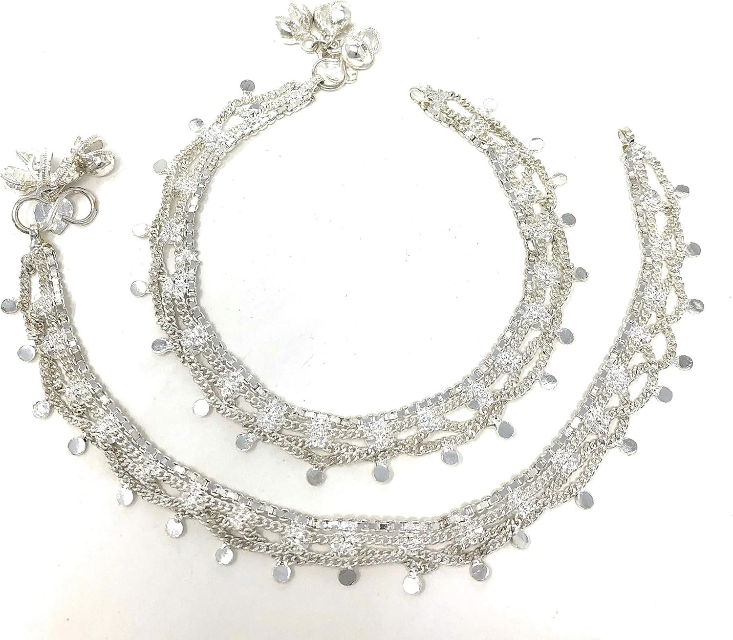 Traditional Silver Anklet Pair
